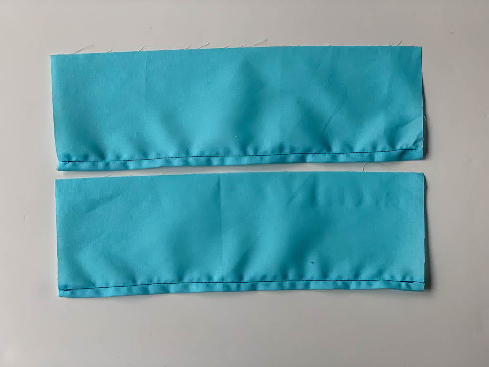 Hemmed edge ready to sew perfect ruffles