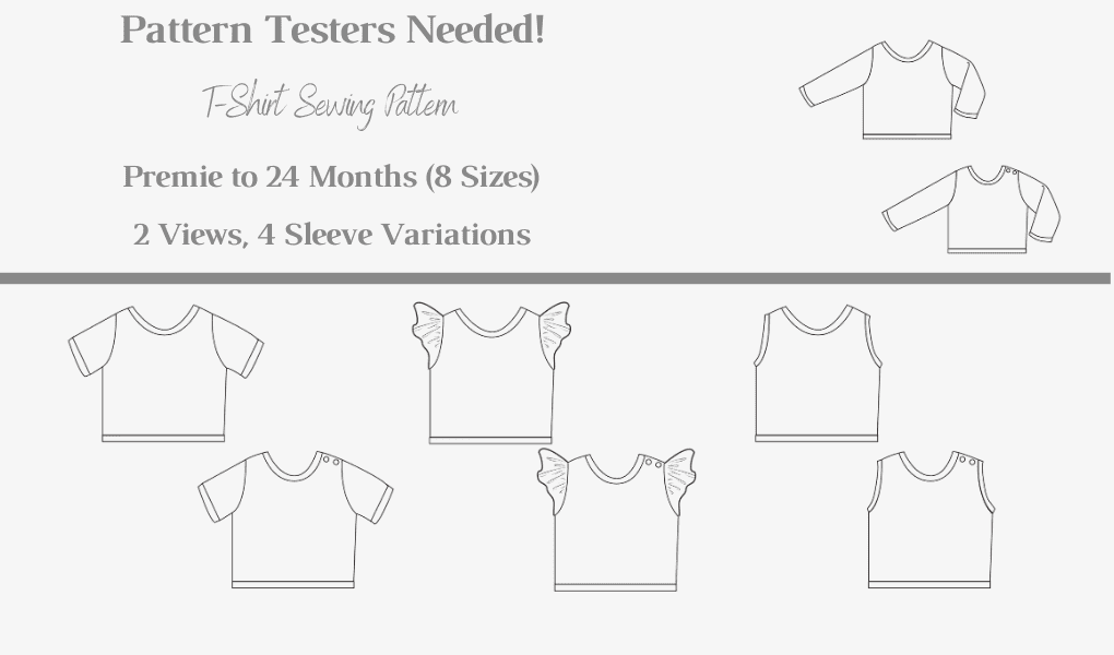 clipart drawing of T-shirt with 4 sleeve variations
