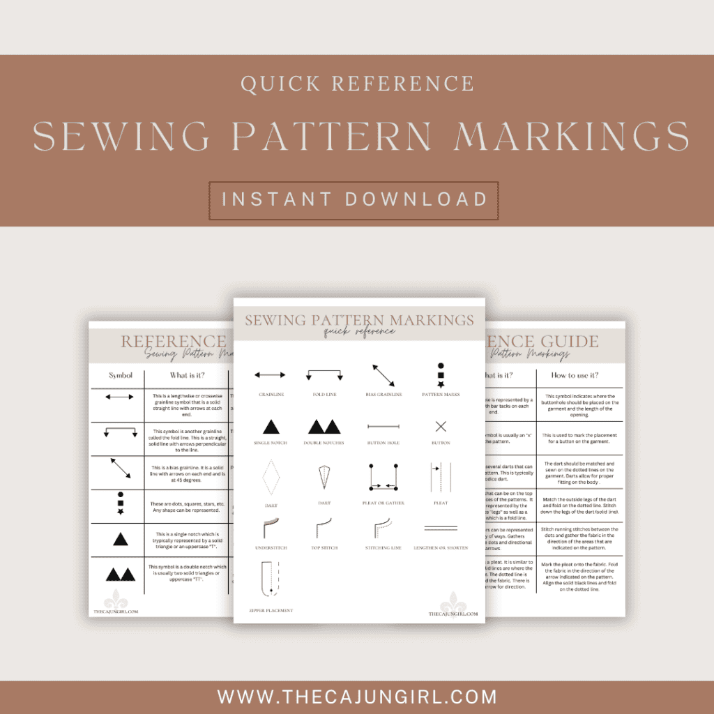 Sewing Pattern markings instant download
