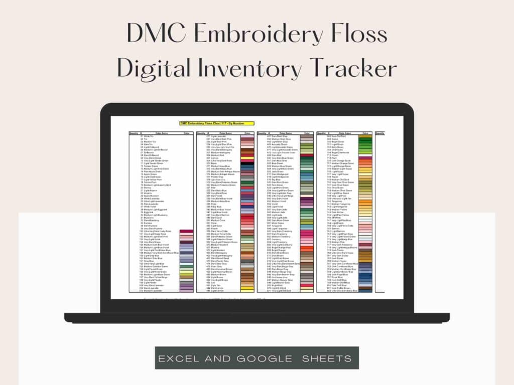 DMC Floss Digital Inventory Tracker how to cross stitch